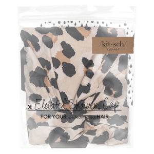 Kitsch Recycled Polyester Luxe Shower Cap - Leopard