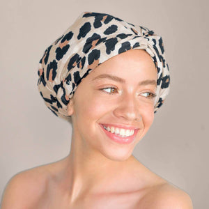 Kitsch Recycled Polyester Luxe Shower Cap - Leopard