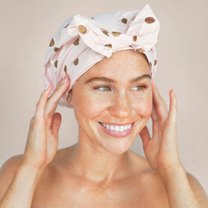 Kitsch Luxury Shower Cap - Blush Dot in Recycled Polyester